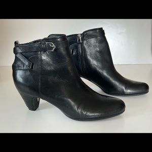 Sam Edelman Black Leather Ankle Boots sz 8.5 Sexy Heel Dress Biker